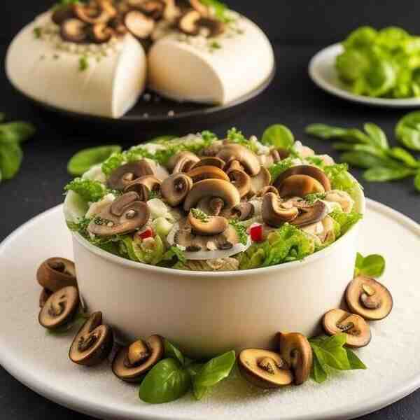 Салат Рафаэлло с курицей и грибами
